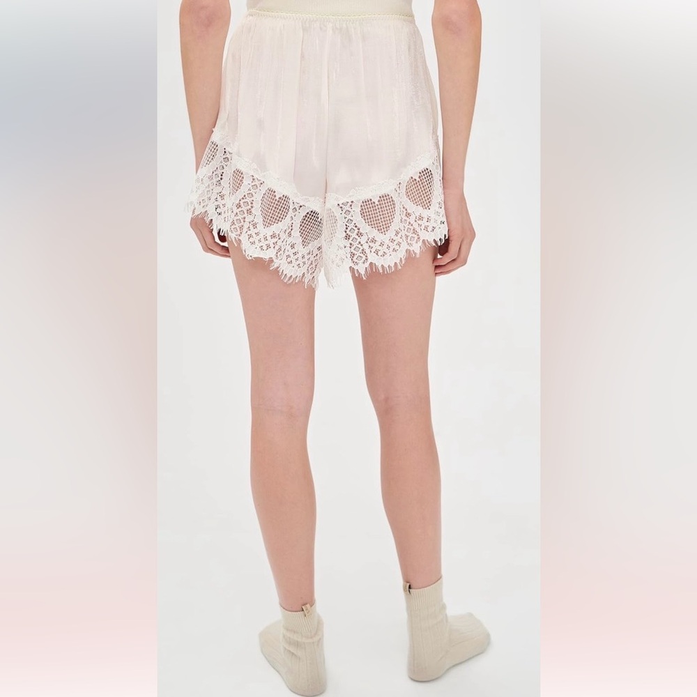Free People Sweet Love Lace Trim Boxer Shorts in Cream Size Medium NWT - Picture 8 of 8